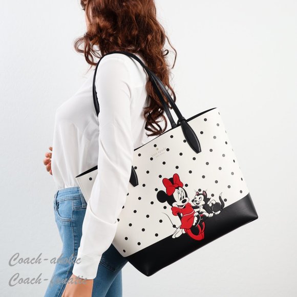 NWT Disney x Kate Spade New York Minnie Mouse Tote Bag with Wristlet - Picture 2 of 12